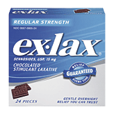 Ex-lax  regular strength chocolated stimulant laxative, 24 pieces Full-Size Picture